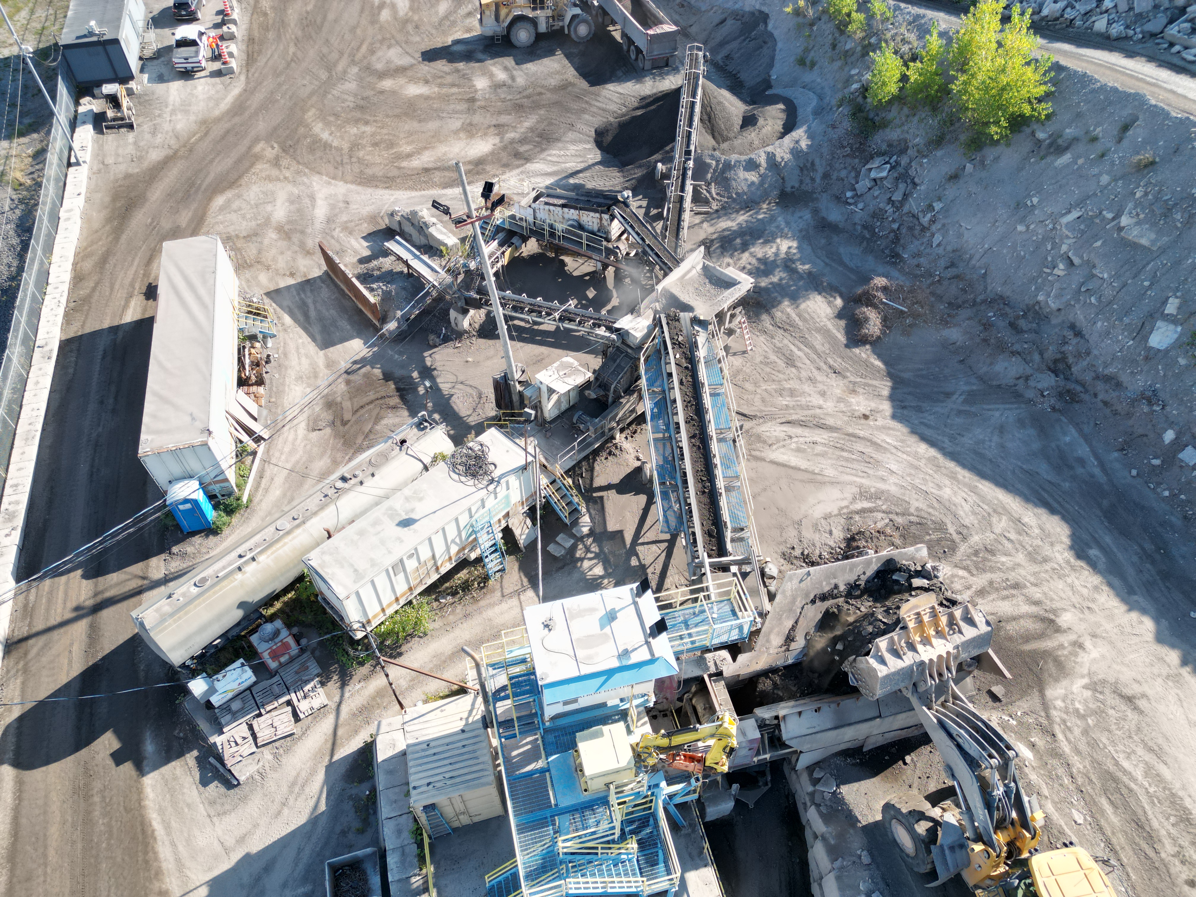 Plateforme de recyclage vue de haut.